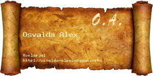 Osvalda Alex névjegykártya